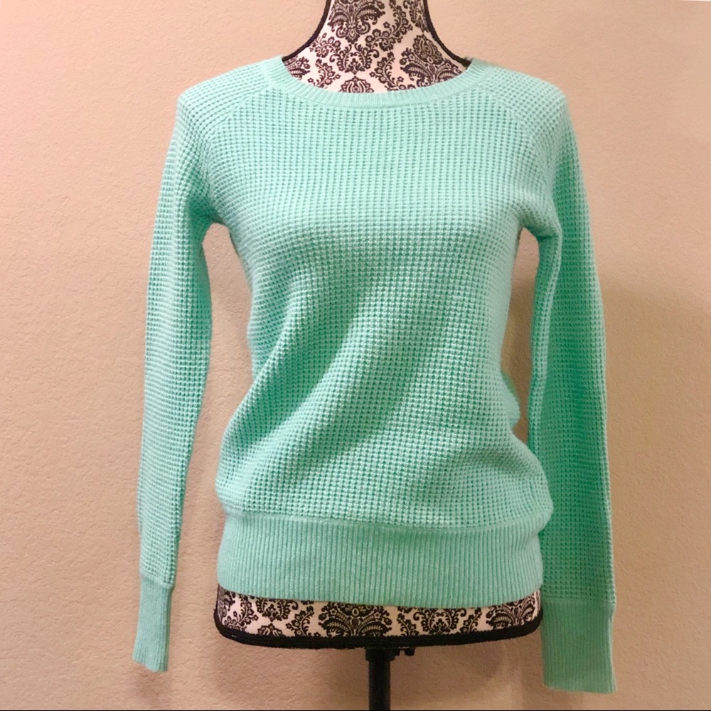 J. Crew Factory Mint Cable Knit Sweater